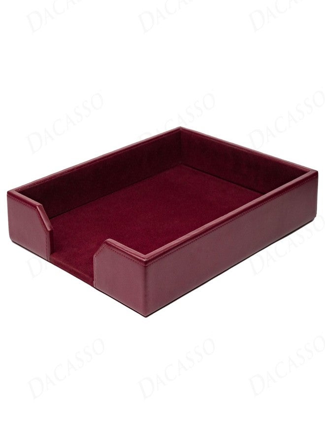 Dacasso Burgundy Bonded Leather Luxury Letter Tray Holder & Paper Organizer for Desk - Executive Desk Decor & Office Organization Essential - Image 5