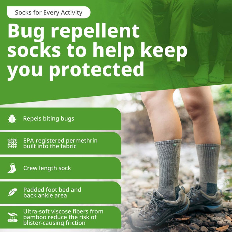 Insect Shield Lightweight Hiking Socks With Permethrin Bug Repellant - Protective Clothing for Men & Women, Khaki, Medium - Image 2