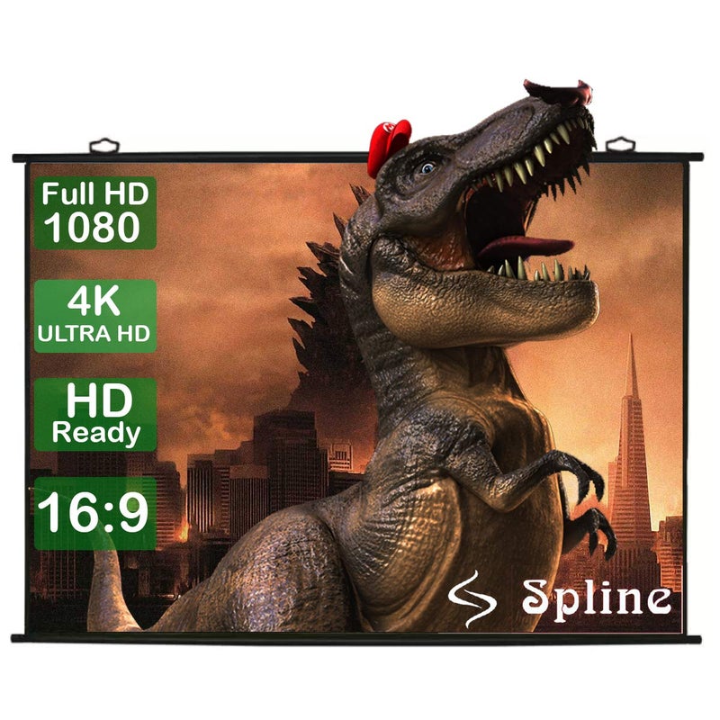 Spline 1:1 Aspect Ratio Map Type Projector Screen Support Ultra HD, 3D, 4K (4 Feet x 4 Feet, 1:1 Format) - Image 1