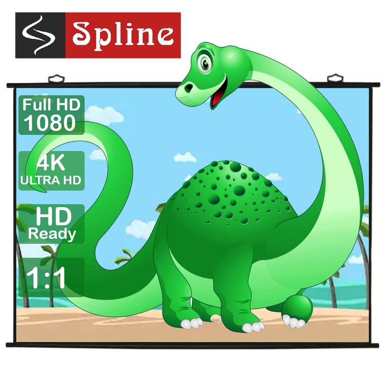 Spline 1:1 Aspect Ratio Map Type Projector Screen Support Ultra HD, 3D, 4K (4 Feet x 4 Feet, 1:1 Format) - Image 3