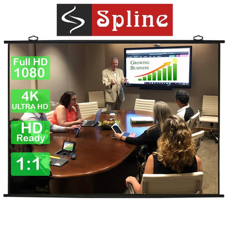 Spline 1:1 Aspect Ratio Map Type Projector Screen Support Ultra HD, 3D, 4K (4 Feet x 4 Feet, 1:1 Format) - Image 4