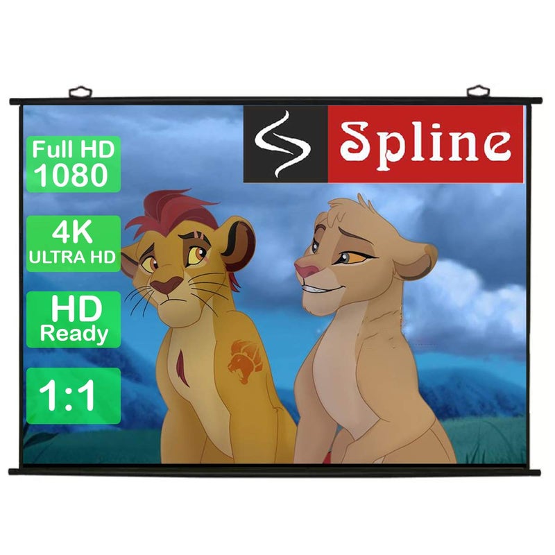 Spline 1:1 Aspect Ratio Map Type Projector Screen Support Ultra HD, 3D, 4K (4 Feet x 4 Feet, 1:1 Format) - Image 5