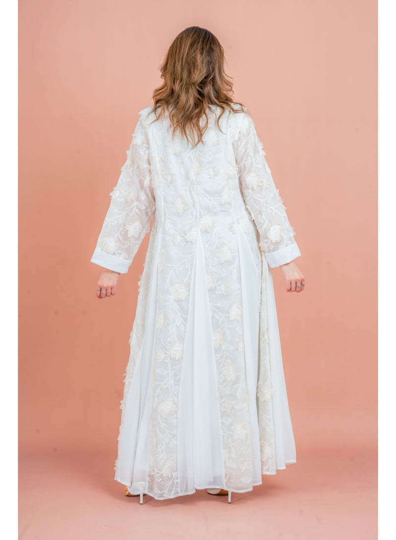 اكسا جلابية مطرزة بالزهور - Image 3