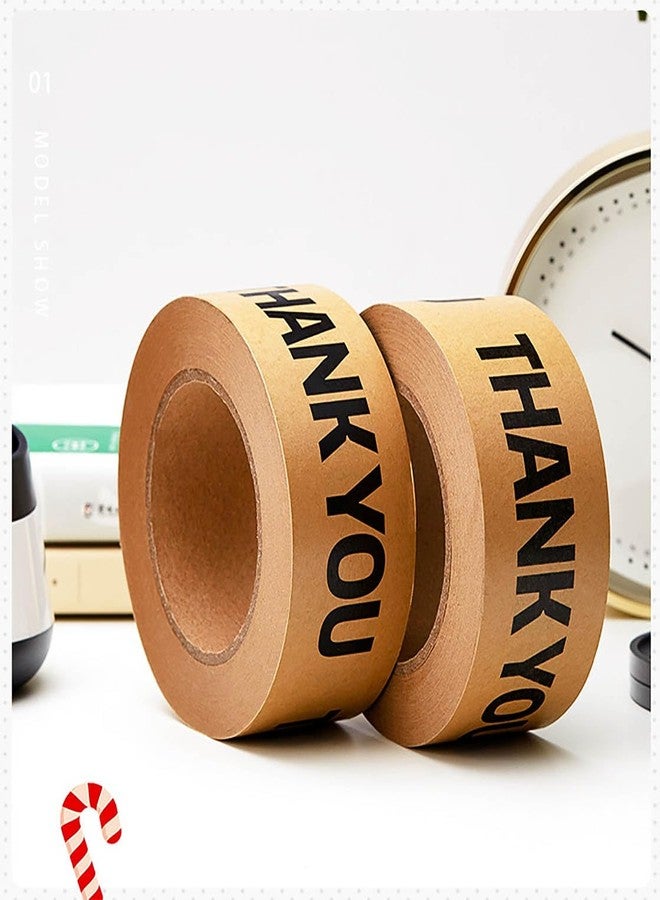 Arvakr Thank You Brown Paper Packing Tape, Designer Kraft Paper Tape for Small Business, Shipping Tapes for Sealing Boxes, Gifts, Thank You, 2" x 55 yd - Image 4