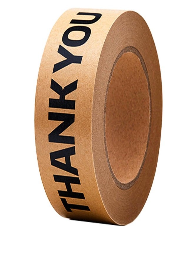 Arvakr Thank You Brown Paper Packing Tape, Designer Kraft Paper Tape for Small Business, Shipping Tapes for Sealing Boxes, Gifts, Thank You, 2" x 55 yd - Image 1