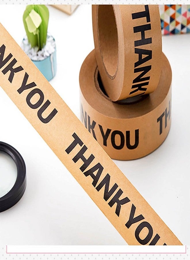 Arvakr Thank You Brown Paper Packing Tape, Designer Kraft Paper Tape for Small Business, Shipping Tapes for Sealing Boxes, Gifts, Thank You, 2" x 55 yd - Image 2