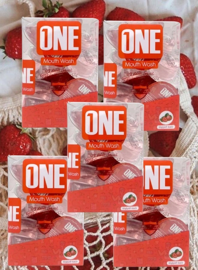 وان 5 قطع غسول للفم بنكهة الفراولة 20 كبسولة 15مل - Image 1