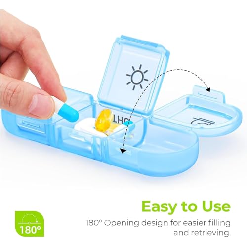 Parssufy Pill Organizer 3 Times a Day, Fullicon Large Weekly Pill Case 7 Day, Daily Pill Box with 21 Compartments, Pill Dispenser Supplement Holder for Pills/Vitamin/Fish Oil (Multicolor) - Image 2