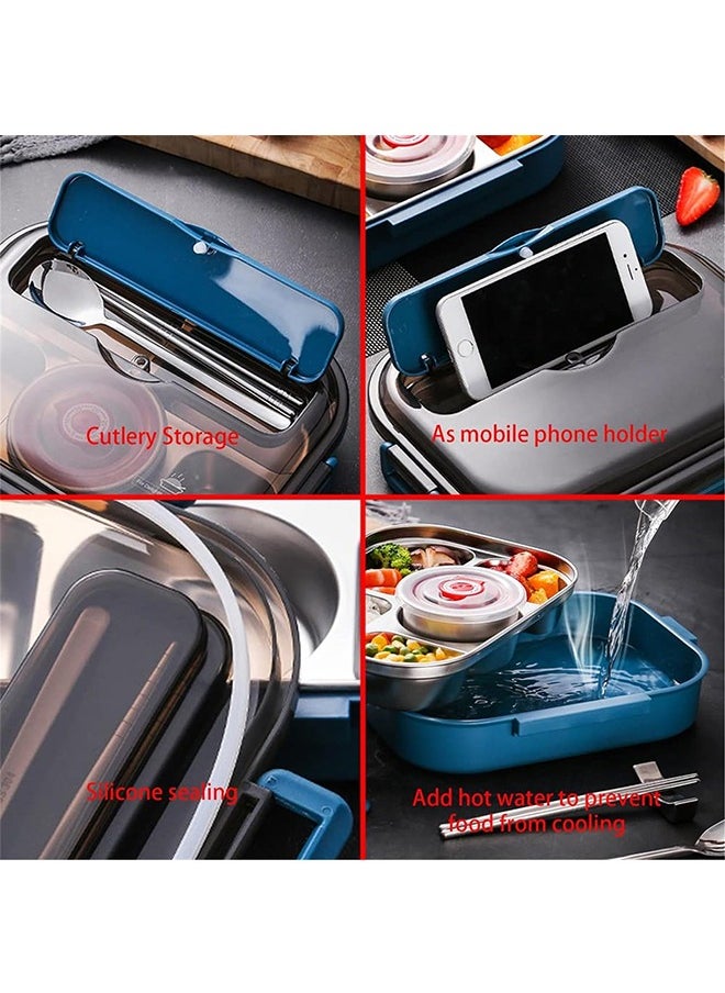 CityRiya-Long - Bento Box Lunch Box with Soup Bowl Thermal Insulation 304 Stainless Steel Bento Lunch Box with Lunch Bag 1500m Bento Box for Microwave, Dishwasher - Image 1