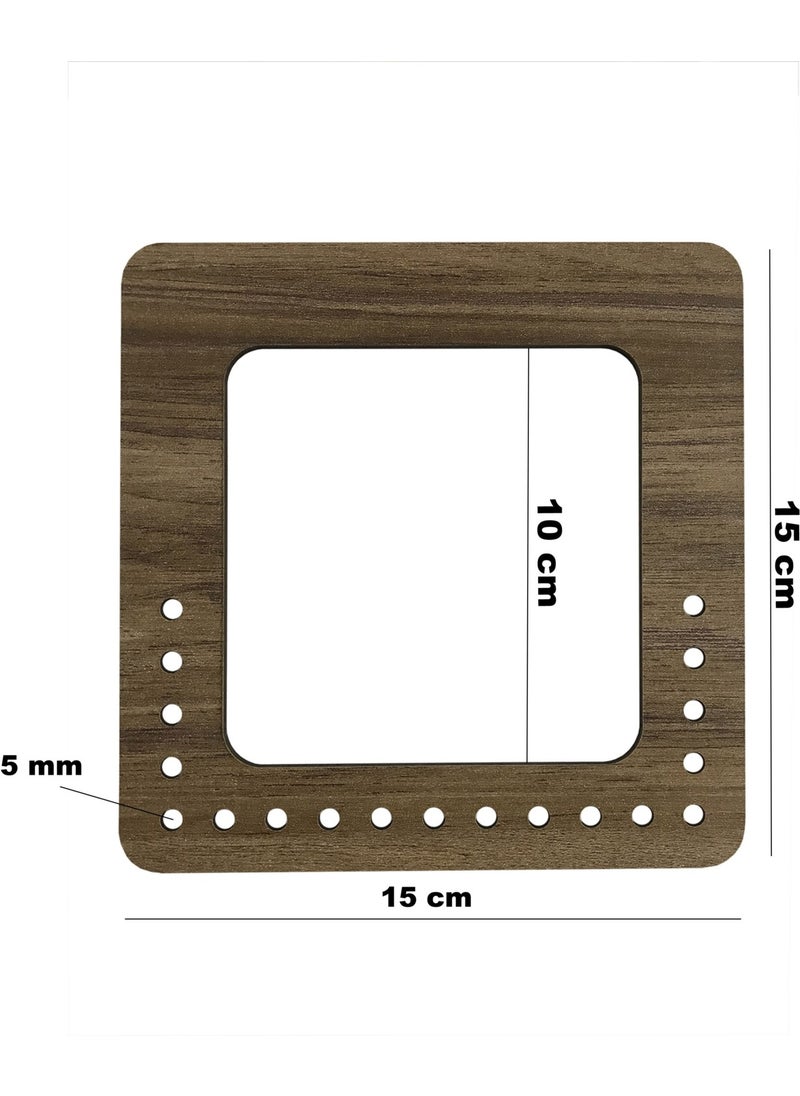 Ala Depo Wooden Bag Handle Square Model 15X15CM 3mm MDF Beech (3 Pairs)  - Image 1