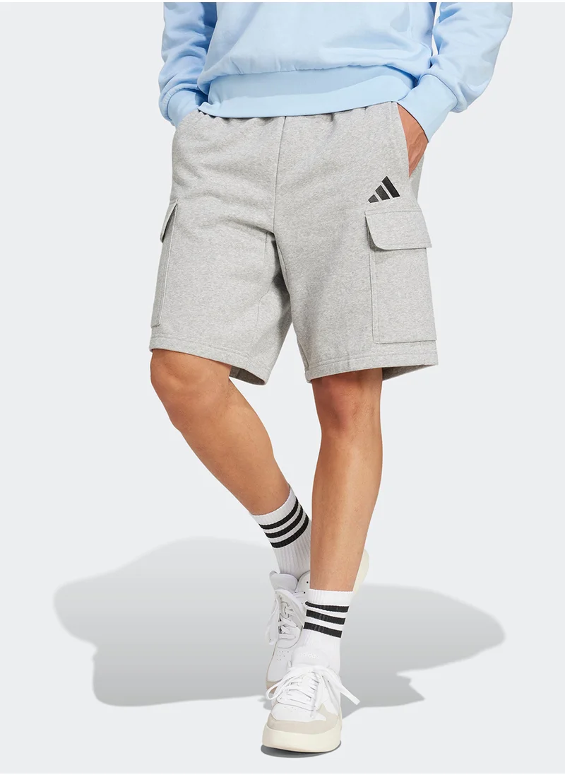 اديداس Essential Feel Cozy Fleece Cargo Shorts