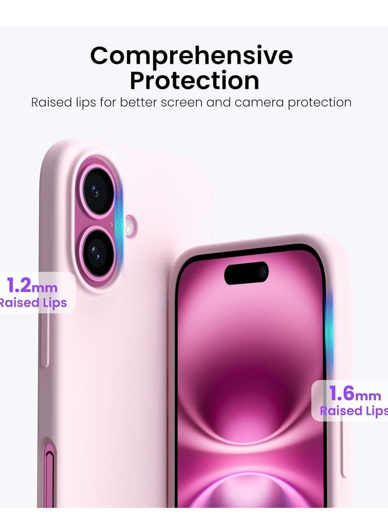 ten.tech CompatibleCompatible with iPhone 16 Plus Case 6.7, Slim Liquid Silicone 3 Layers Full Covered Soft Gel Rubber Phone Case Protective Cover 6.7 Inch, Chalk Pink Send with iPhone 16 Plus Case 6.7, Slim Liquid Silicone 3 Layers Full Covered Soft Gel Rubber Phone Case Protective Cover 6.7 Inch, Chalk Pink - Image 2