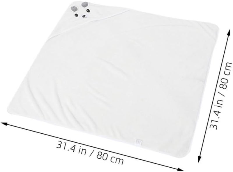 قطعتان من مناشف الاستحمام ذات قلنسوة من الفرو المرجاني بتصميم حيواني، رداء حمام معطف للأطفال حديثي الولادة - Image 3