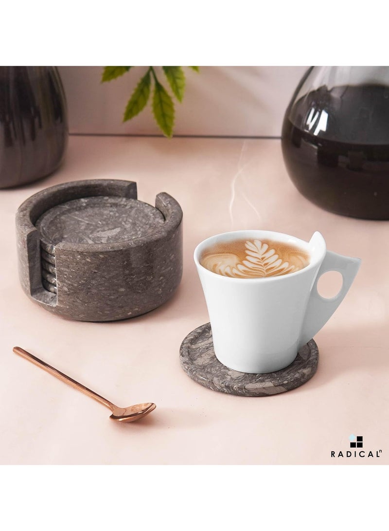 RADICALn Set of 6 Oceanic Marble Drink Coasters with Holder | Handmade Table & Home Décor - Image 2
