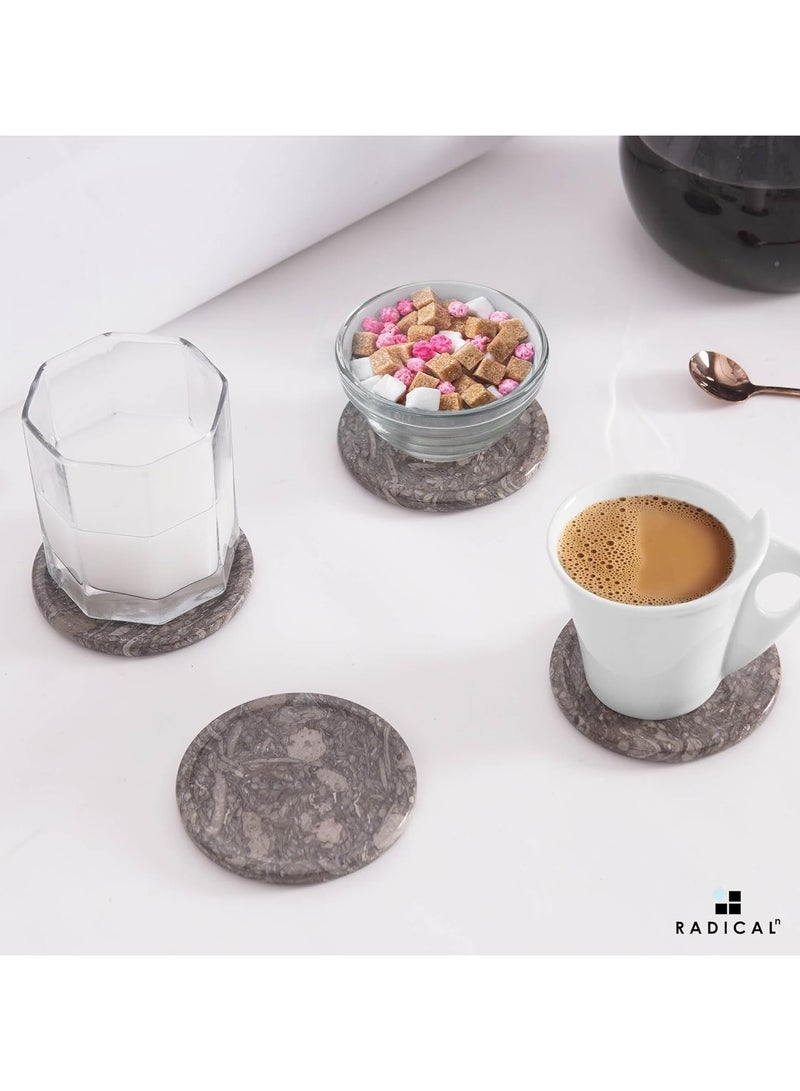 RADICALn Set of 6 Oceanic Marble Drink Coasters with Holder | Handmade Table & Home Décor - Image 3
