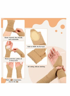 KASTWAVE Arthritis Compression Gloves,reathable Wrist Support Brace Fingerless Glove with Gel Thumb Injury Pads,Comfortable Carpal Tunnel Sleeve for Hand Wrist Joint...  - Image 4