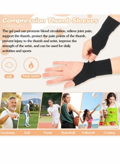 KASTWAVE Arthritis Compression Gloves,reathable Wrist Support Brace Fingerless Glove with Gel Thumb Injury Pads,Comfortable Carpal Tunnel Sleeve for Hand Wrist Joint...  - Image 3