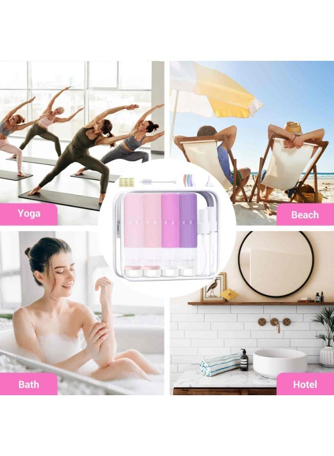 Mitoy 17 Pcs Travel Bottles Set -Travel Essentials with 3oz Silicone Travel Bottles, Travel Kit for Toiletries, Shampoo, Conditioner&Body Wash accessories,Pink - Image 4