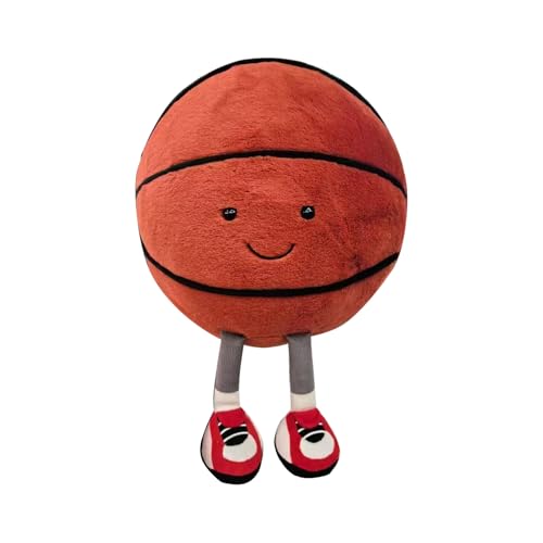 MUALML Cute Basketball Stuffed Animal Funny Basketball Gift Soft Ball Plush with Legs Adorable Sports Throw Pillow for Boys Girls Room Decor - Image 1
