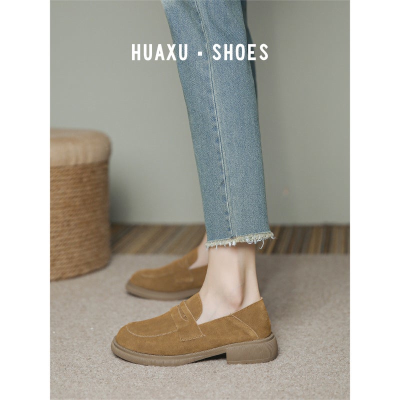 Early Autumn Commuter Wear British Brown Small Leather Shoes Women'S Autumn Old Money Style Lazy Salt Loafers French Single-Layer Shoes - Image 2
