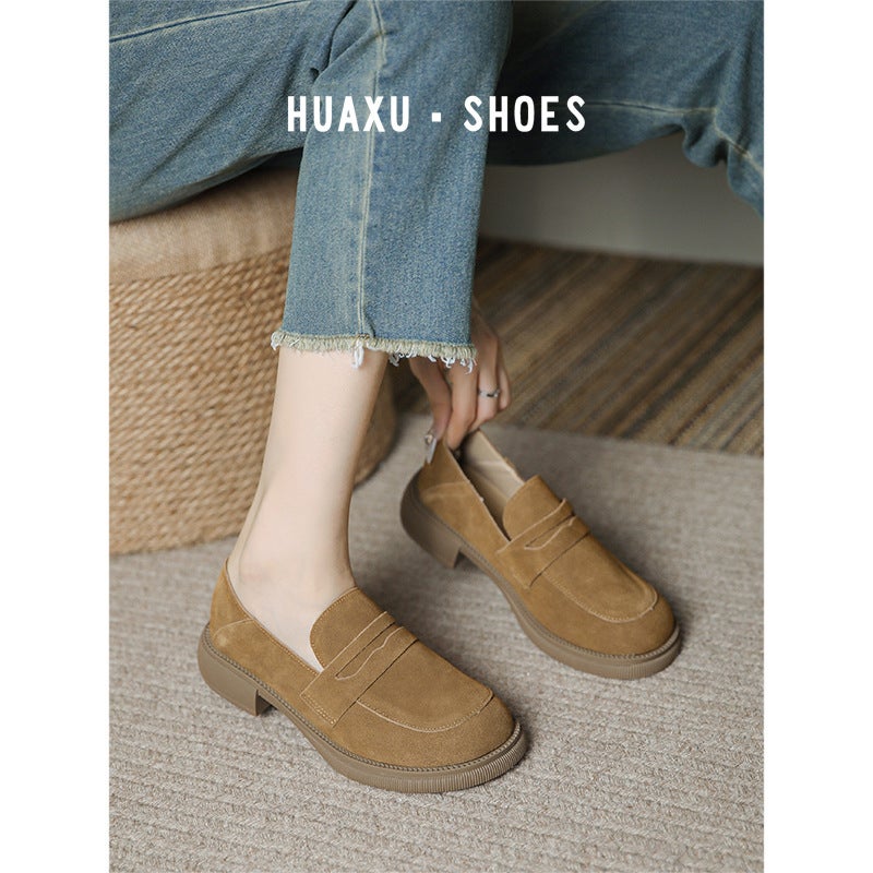 Early Autumn Commuter Wear British Brown Small Leather Shoes Women'S Autumn Old Money Style Lazy Salt Loafers French Single-Layer Shoes - Image 5
