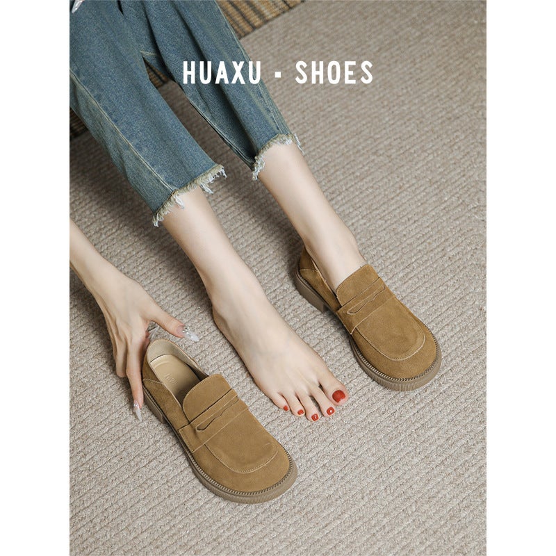 Early Autumn Commuter Wear British Brown Small Leather Shoes Women'S Autumn Old Money Style Lazy Salt Loafers French Single-Layer Shoes - Image 4