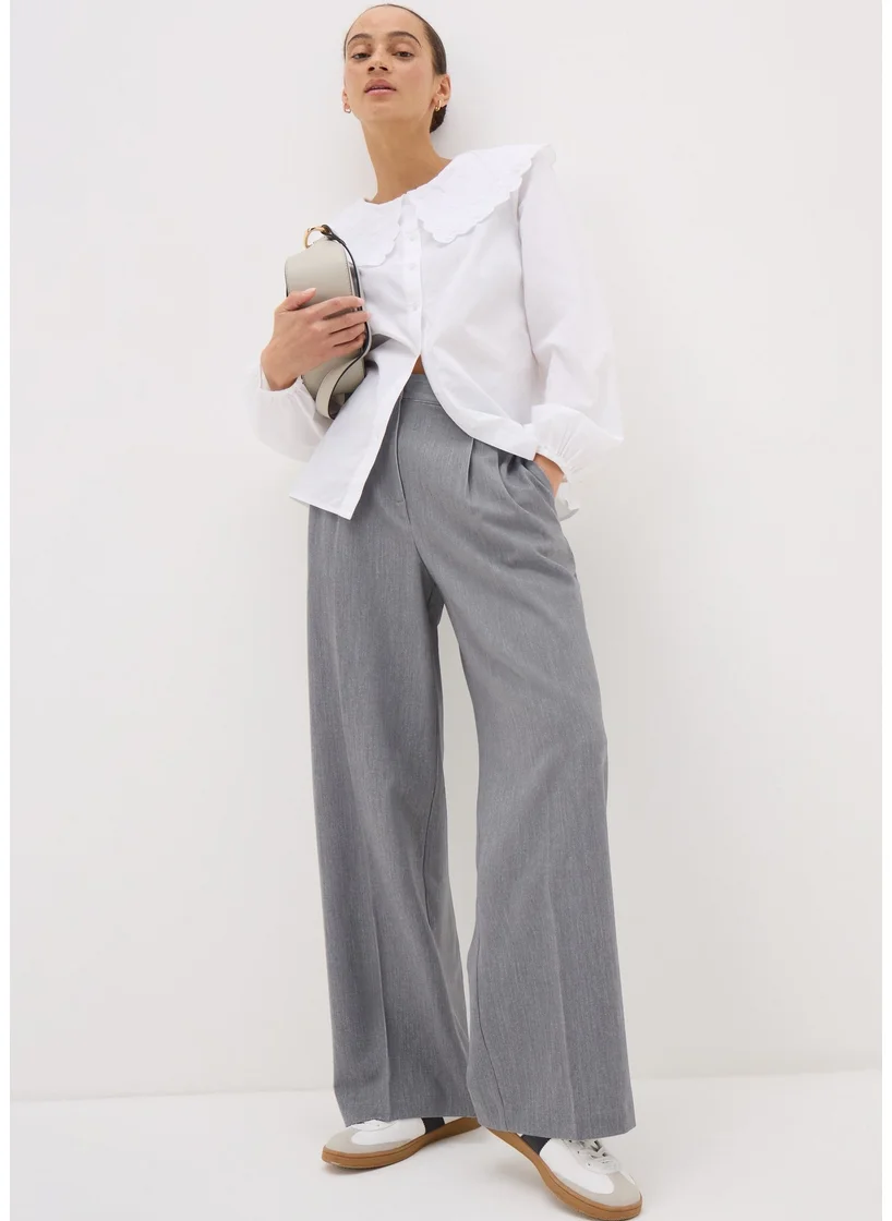 Matalan Grey Woven Wide Leg Trousers