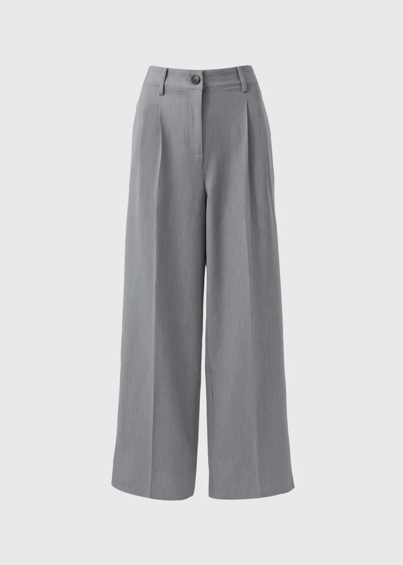 Matalan Grey Woven Wide Leg Trousers