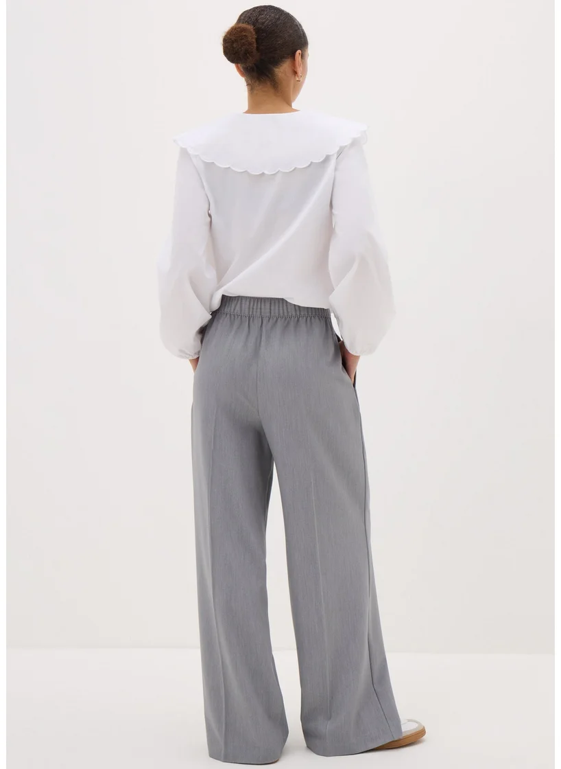 Matalan Grey Woven Wide Leg Trousers