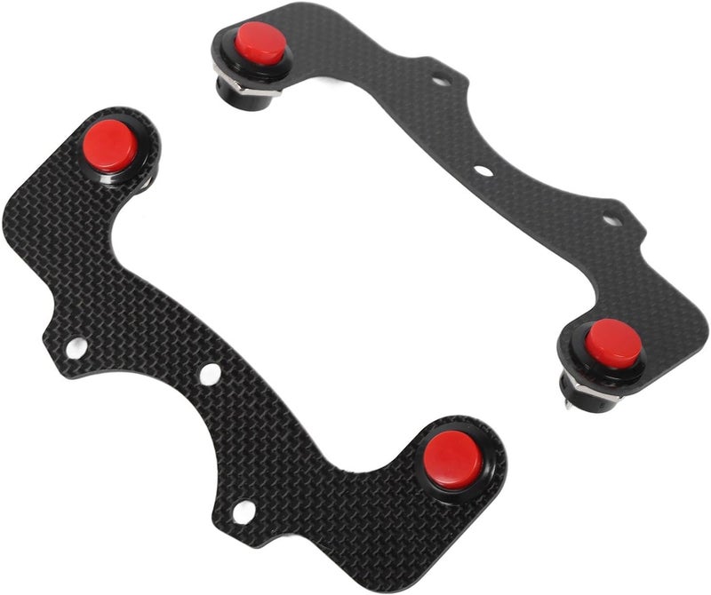Carbon Fiber Steering Wheel Horn Button Kit – Enhanced Functionality External Horn Button Replacement for Nardi & VERTEX 6-Bolt Wheels, Red (Red Button) - Image 3