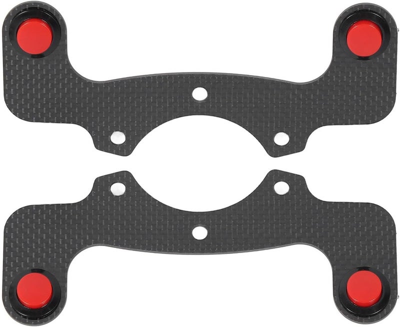 Carbon Fiber Steering Wheel Horn Button Kit – Enhanced Functionality External Horn Button Replacement for Nardi & VERTEX 6-Bolt Wheels, Red (Red Button) - Image 1