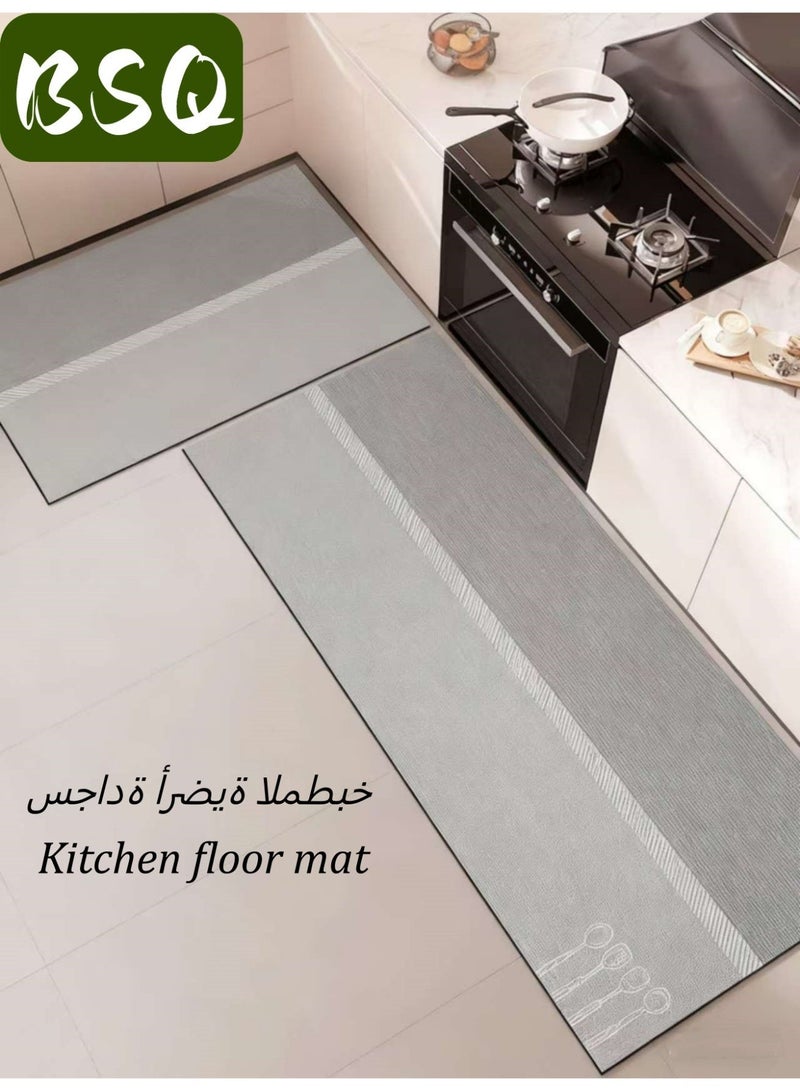 بي إس كيو طقم سجاد أرضيات من تراب الدياتوم | سجادة للحمام والمطبخ | سجادة فائقة النعومة، ماصة للماء، مانعة للانزلاق، سريعة الجفاف | طقم سجاد أرضيات للمطبخ | مناسب لأرضيات الحمامات، وأحواض الاستحمام، والمراوش 50*80 سم + 50*160 سم - Image 4