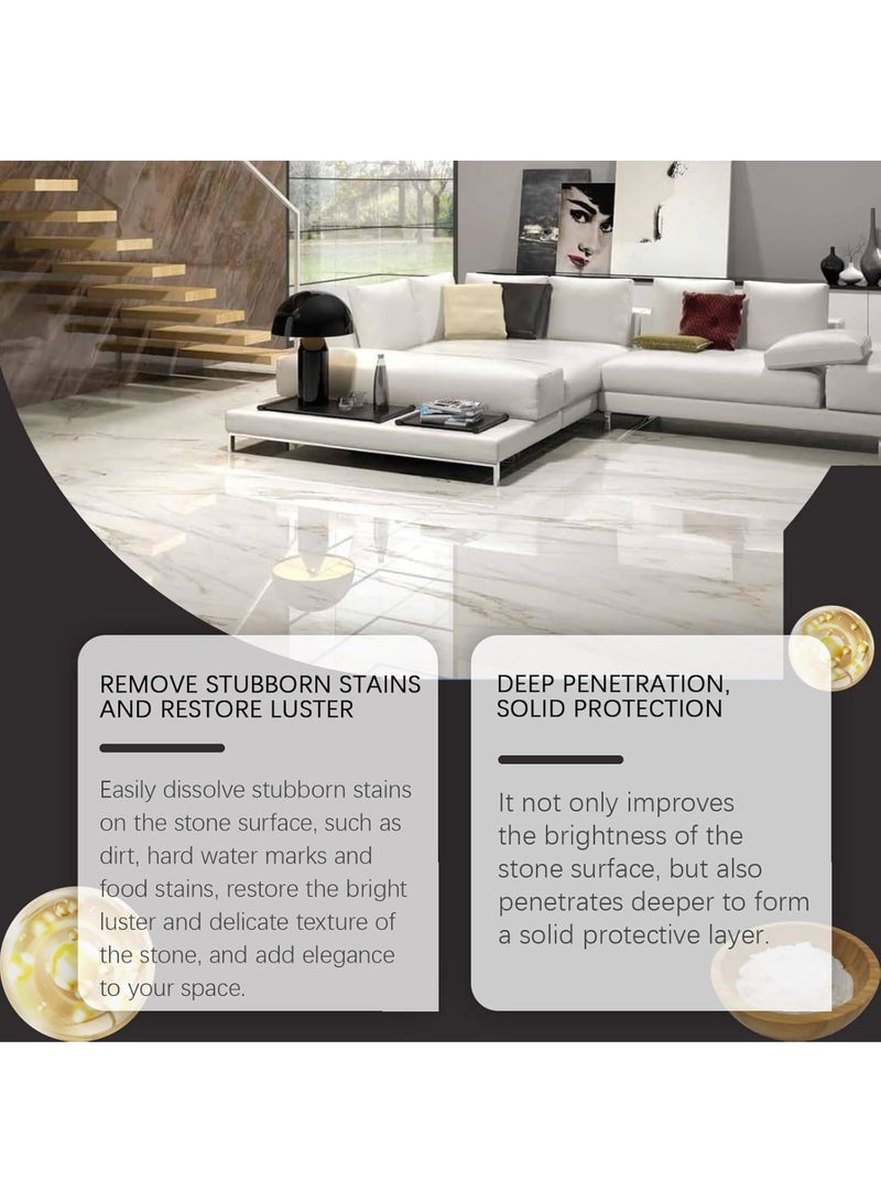 Zikra Stone Polishing Care Wax, 100G Marble & Granite Cleaner and Polish, Carnauba Wax Countertop Cleaner for Marble Furniture, Ceramic Tiles, Stone Floor, Quartz Countertop, Stone Polish Protection - Image 4