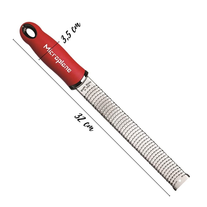 Microplane Classic Red Zester Grater, Stainless Steel - Citrus Zesting & Cheese Grating, Dishwasher Safe, Made in USA, Model Name: Microplane - Image 3