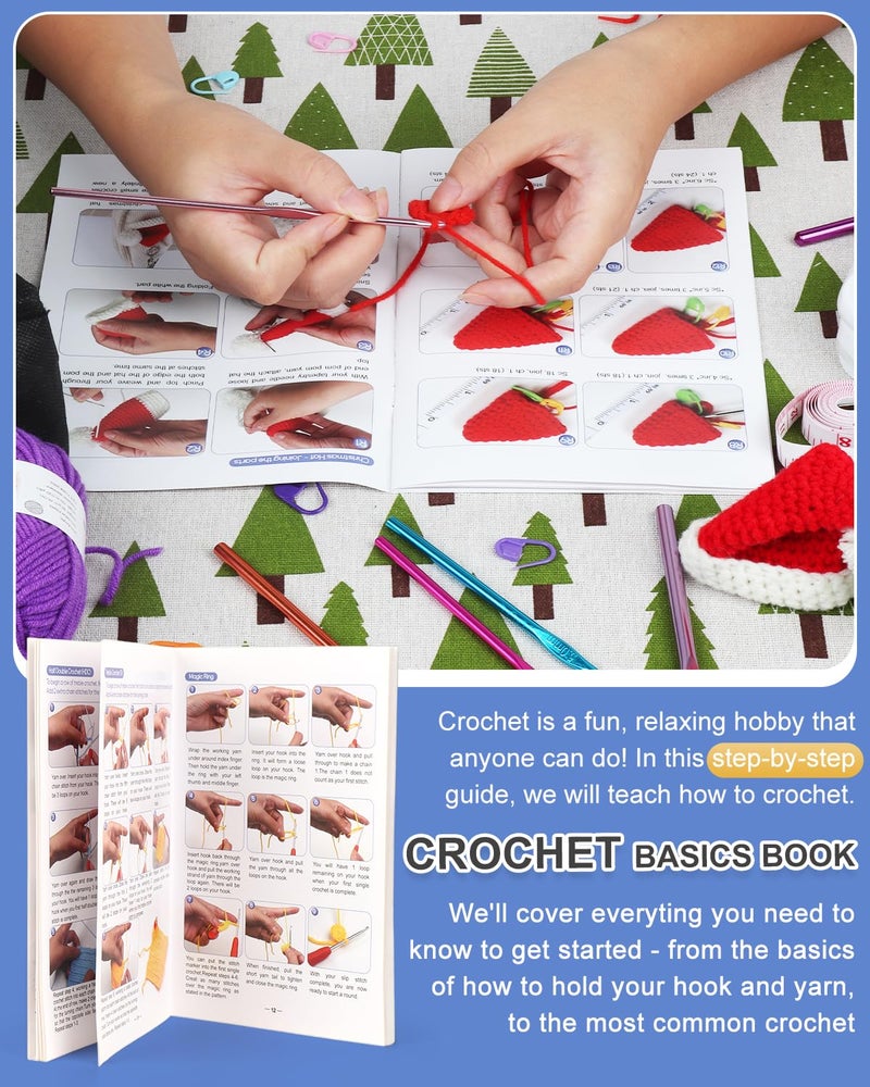 Aeelike Crochet Kit for Beginners Young and Old, First Crochet Kit for Adults Include 23pcs Crochet Hooks, 655 Yards Yarn Set for Crocheting, Instruction, Bag, Crochet Accessories and Supplies, Navy - Image 2
