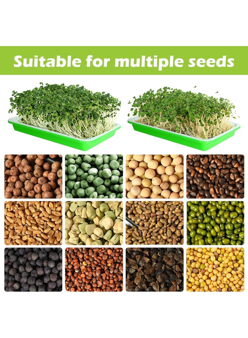 5 مجموعات من صواني إنبات البذور مع فتحات تصريف، تتضمن مجموعة زراعة البراعم صواني الإنبات والتكاثر وزجاجة رذاذ ورقية للإنبات ونباتات صغيرة وصواني زراعة للحديقة والمنزل والمكتب - Image 3