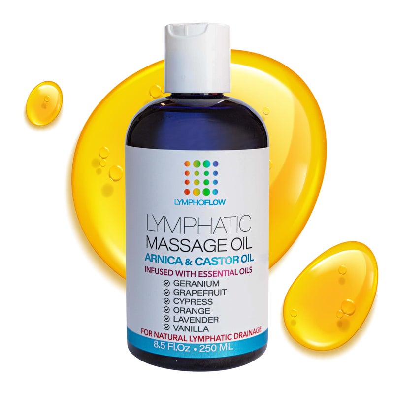 Bruizex Lymphatic Drainage Massage Oil with Arnica Cold Pressed Castor Oil I Post Surgery Recovery Post Liposuction BBL 360 Lipo Tummy Tuck I Fibrosis Treatment Body Detox I 85 Oz by Bruizex