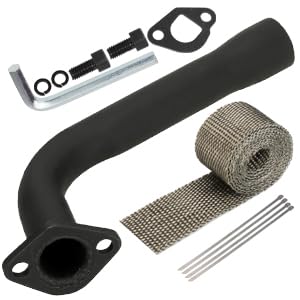 YOXUFA 212 Exhaust Header Pipe Compatible with Predator 196cc 224cc 6.5hp Coleman CT200U CT200U-EX BT200X KT196 Baja Warrior Massimo MB200 Mini Bike Go Kart Parts