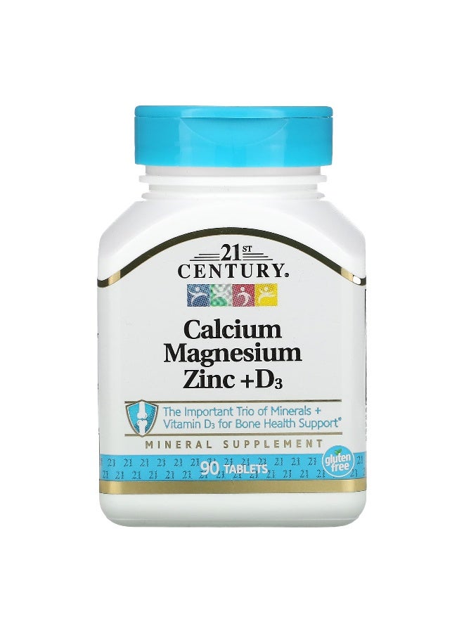 21st CENTURY 21st Century, Calcium Magnesium Zinc + D3, 90 Tablets 