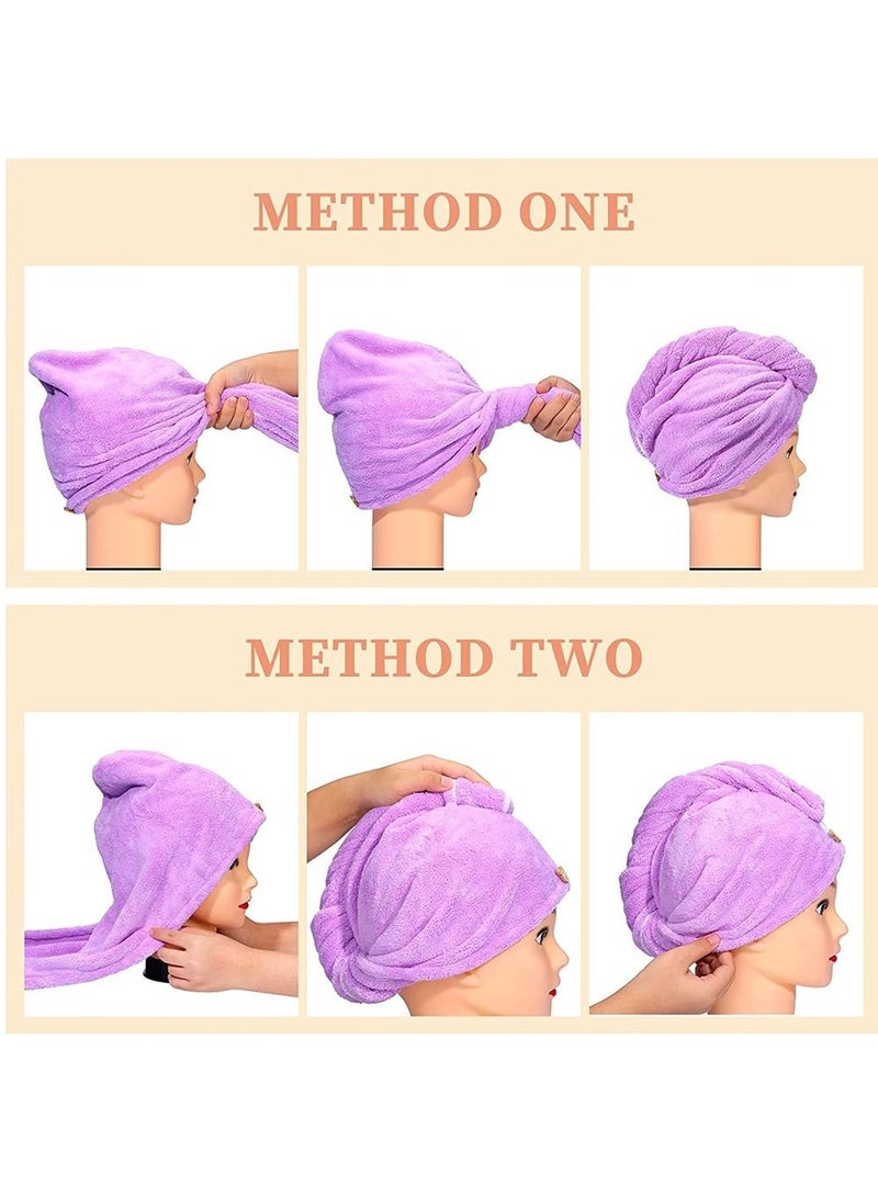 Microfiber Hair Towel for Women Anti Frizz, Fast Drying Microfiber Hair Towel Wrap for Women Wet Curly Long Hair - Image 3