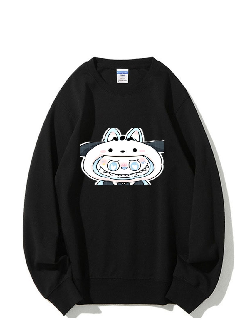 NIBEMINENT Labubu Printed Cotton Long Sleeve Hoodie 