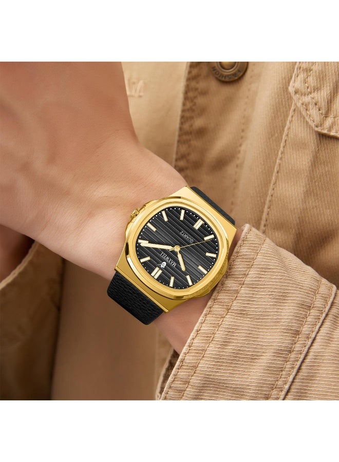 ماكسويل ساعة رجالية جلدية من ماركة ماكسويل الأصلي