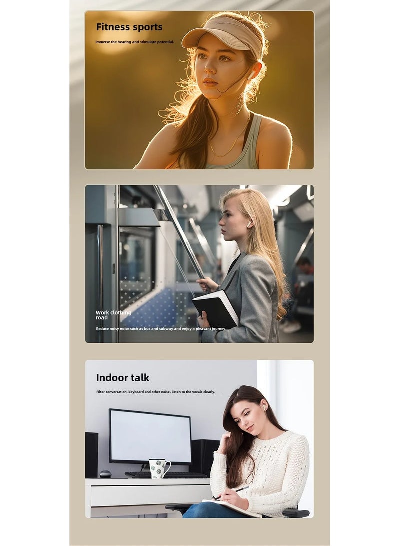 سماعات الرأس اللاسلكية ، سماعات الرأس Bluetooth الرياضية مع شاشة عرض رقمية ، تخفيض الضوضاء ، عمر بطارية طويل ، سماعات الرأس اللاسلكية داخل الأذن ، سماعات الأذن الثقيلة ، سماعات الأذن اللاسلكية الحقيقية ، ENC ، مكالمات واضحة ، سماعات الرأس الخفيفة الوزن ، IPX5 مقاومة للماء ، أبيض - Image 5