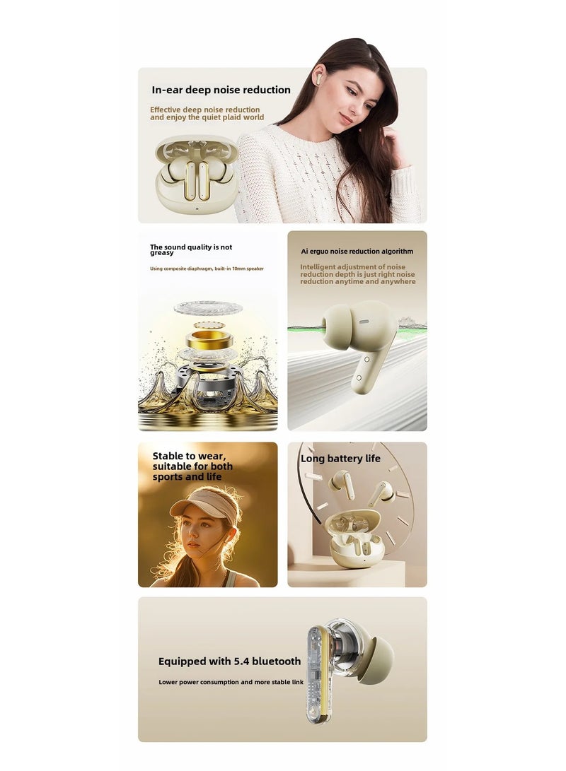 سماعات الرأس اللاسلكية ، سماعات الرأس Bluetooth الرياضية مع شاشة عرض رقمية ، تخفيض الضوضاء ، عمر بطارية طويل ، سماعات الرأس اللاسلكية داخل الأذن ، سماعات الأذن الثقيلة ، سماعات الأذن اللاسلكية الحقيقية ، ENC ، مكالمات واضحة ، سماعات الرأس الخفيفة الوزن ، IPX5 مقاومة للماء ، أبيض - Image 2