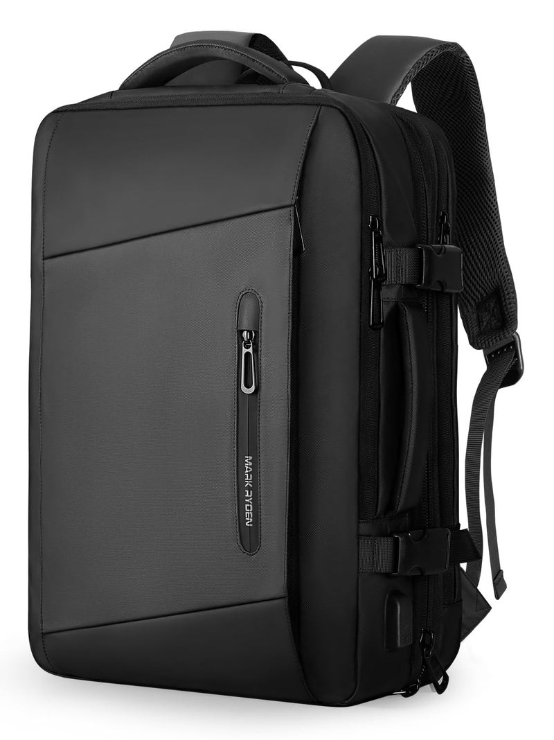 MARK RYDEN Travel Backpack for Men, 38L Airline Approved Carry on Backpack with 17.3 Inch Laptop Compartment and USB Charging Port, Waterproof Business Backpack Ideal for Traveling, Working - Image 1