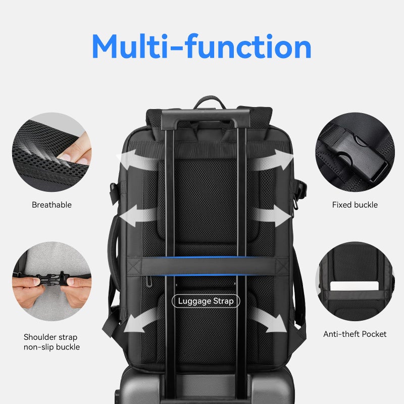 MARK RYDEN Travel Backpack for Men, 38L Airline Approved Carry on Backpack with 17.3 Inch Laptop Compartment and USB Charging Port, Waterproof Business Backpack Ideal for Traveling, Working - Image 4