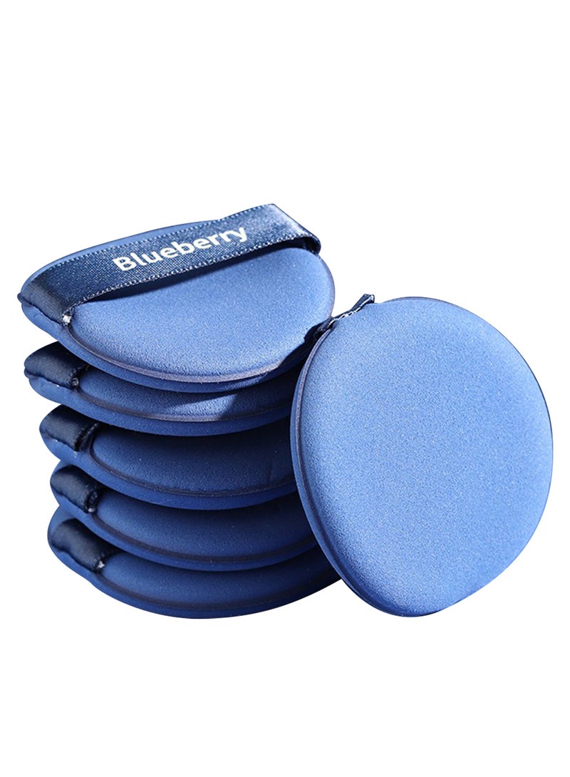 Blueberry Round Shaped Powder Puff Set, Reusable Blueberry Blue Makeup Sponge Puff for Face, 6 Pack - Image 1
