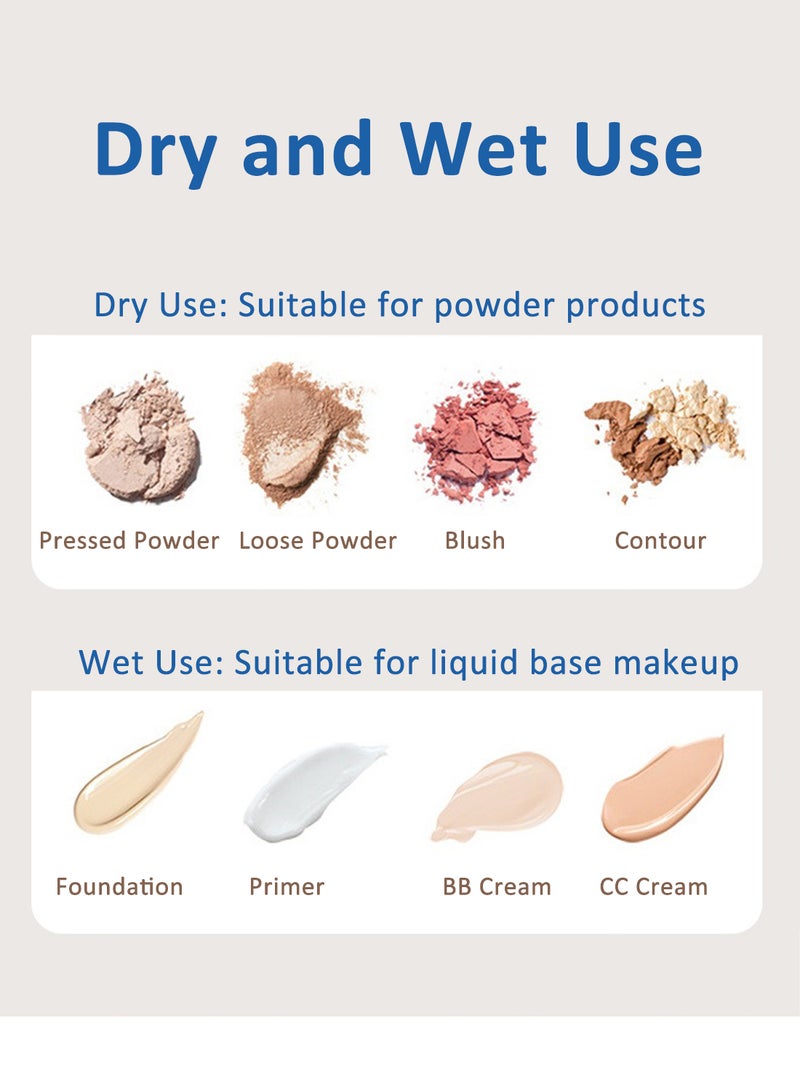 Blueberry Round Shaped Powder Puff Set, Reusable Blueberry Blue Makeup Sponge Puff for Face, 6 Pack - Image 5