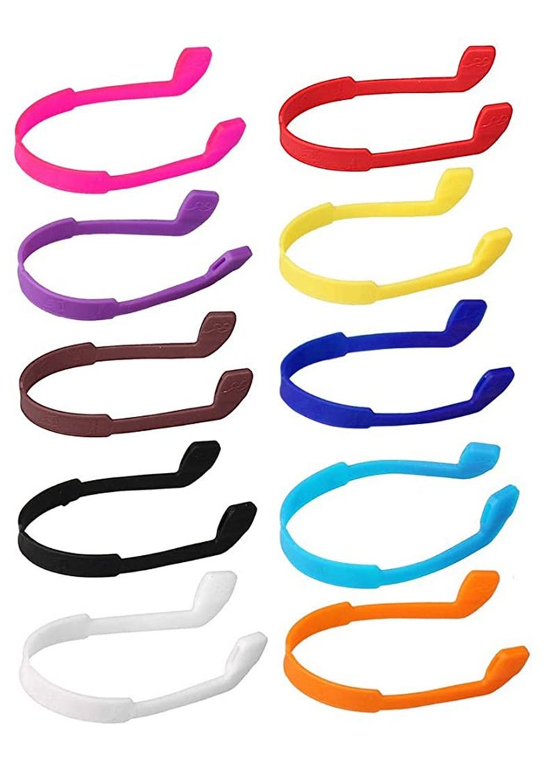 Generic 10 Pack Silicone Elastic Cord Retainer Strap Band for Sports Eyeglass and Sunglass Eyewear Holder Glasses Head Floater Anti-Slip Rope String Men Women Kids  - Image 1