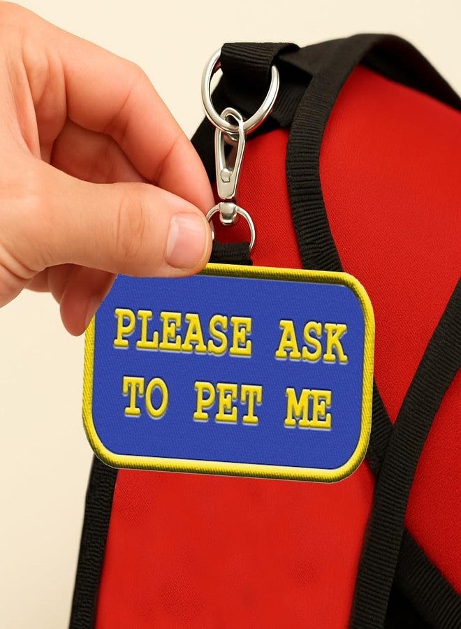 WORKINGSERVICEDOG.COM يرجى طلب مداعبتي. رقعة تعريفية لكلب خدمة أو كلب علاج - تُثبت على السترة، أو السرج، أو الطوق، أو المقود، أو الحاملة. - Image 5